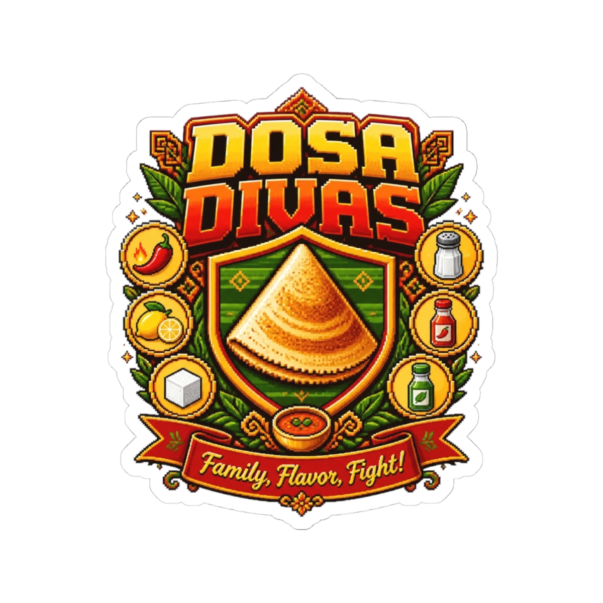 Dosa Divas "Dosa Divas" Sticker - alternate angle 2, merchandise